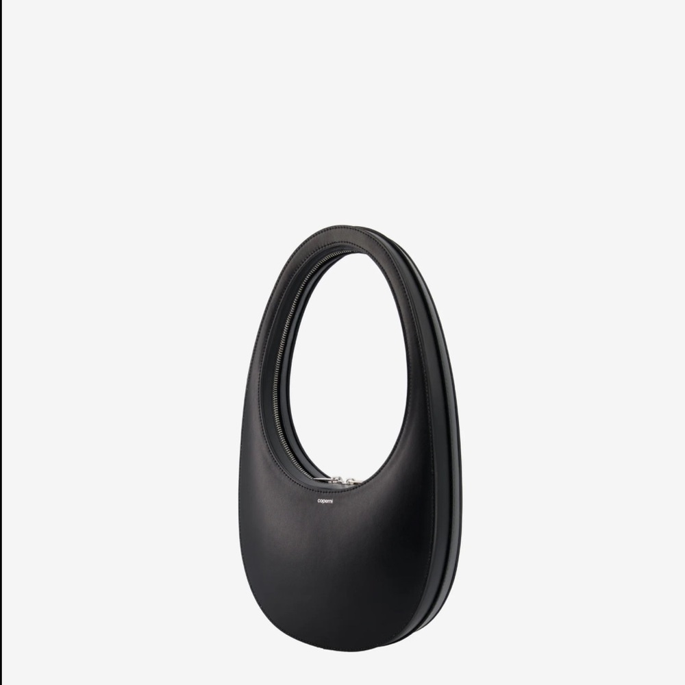Coperni Black Oval Bag with Silver Accents